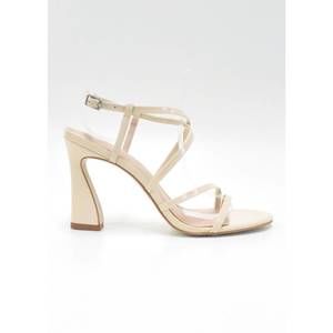 NEW COCCO MIAMI women's strappy sandal platform heels in bone patent